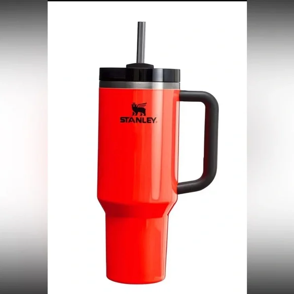 Stanley 40 oz. Quencher H2.0 FlowState Tumbler – Spring Fling Neon Orange New. - Picture 5 of 9